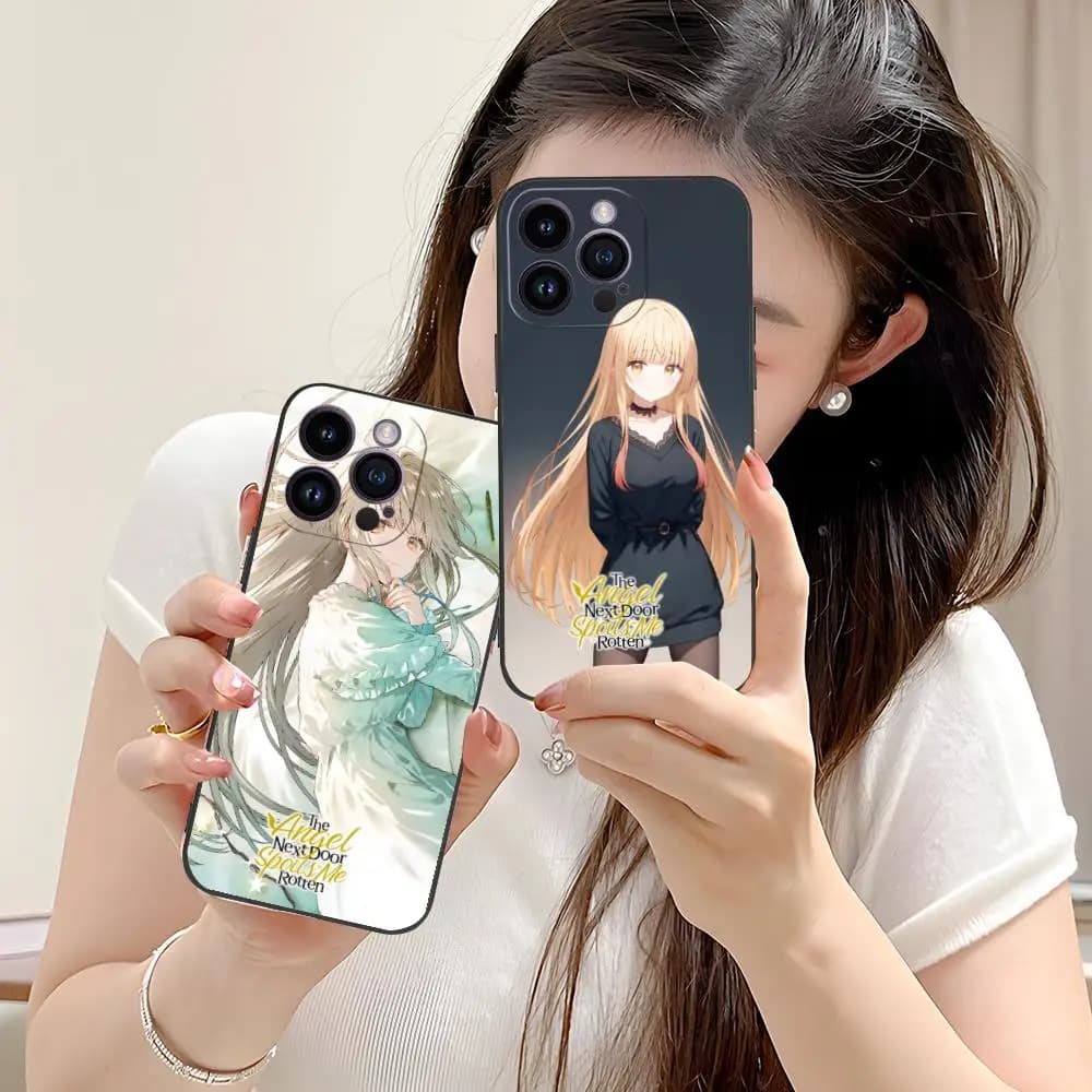 Angel Mahiru Shina Anime Phone Case for iPhone 16 15 14 13 12 11 X XR XS 8 7 Pro Max Plus Mini Colored Pretty Smartphone Cover