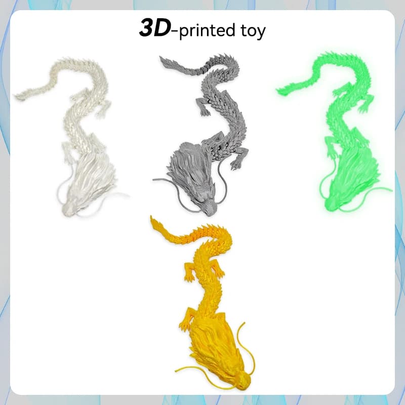 3D Printed Conjoined Dragon Ornaments Movable Cartoon Creative Dragon Plants rockery Fish Tank Landscaping Decoration 33cm 42cm