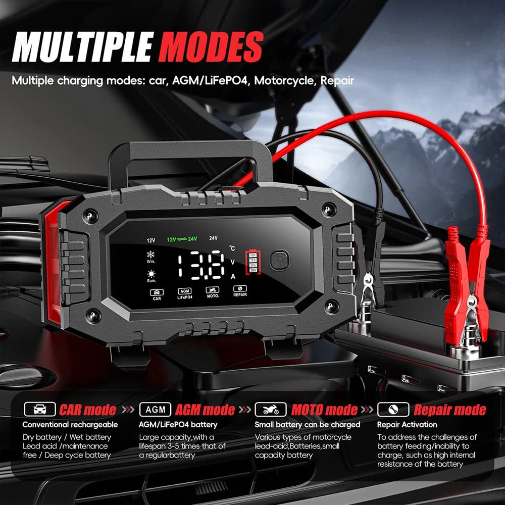 FOXSUR FPT-200 12V/20A 24V/10A Lifepo4 Battery Charger 12v 24v Automatic Smart Battery Charger