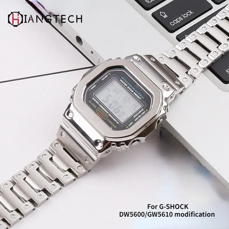 Watch Bezel Stainless Steel Case Strap for G-Shock DW5600/GW5610/GWB5600 Small Square Modified Accessories Dw-5600 Belt Bezel