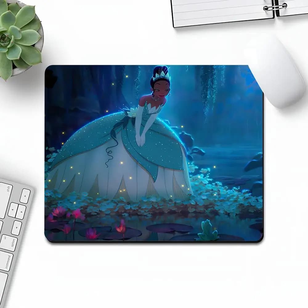 La principessa e la rana stampa fai da te Art Gaming Gamer piccolo bordo di bloccaggio in gomma tappetino per mouse per Computer di grandi dimensioni Pad da scrivania per Laptop