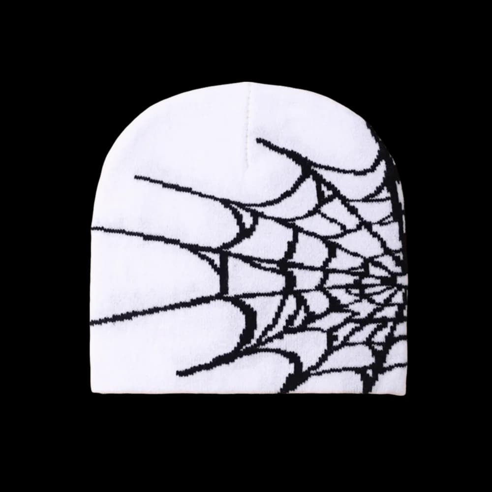 Hip-hop Soft Spider Web Pattern Beanie Caps Warm Street Punk Pullover Hat Stretch Multiple Colors Cuffed Knitted Hat Streetwear