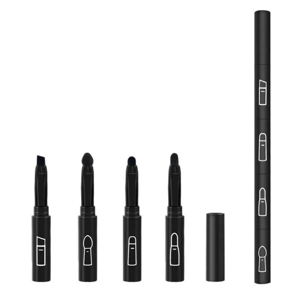 Travel Size 4 In 1 Makeup Brush Portable Multi-use Eyeshadow Lip Brush With Plastic Handle Makeup Tool