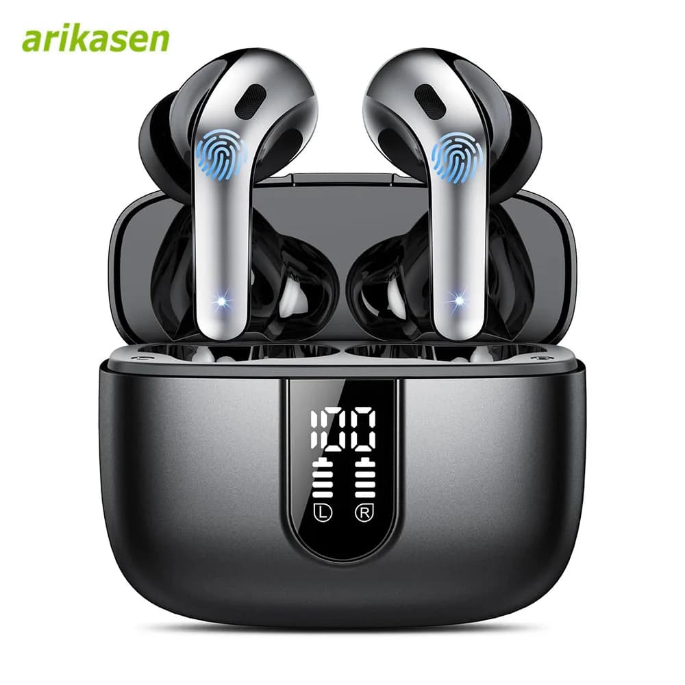 TWS Bluetooth 5.3 Auricolare Stereo Bass con microfono con cancellazione del rumore Cuffie wireless impermeabili nell'orecchio per Android iOS