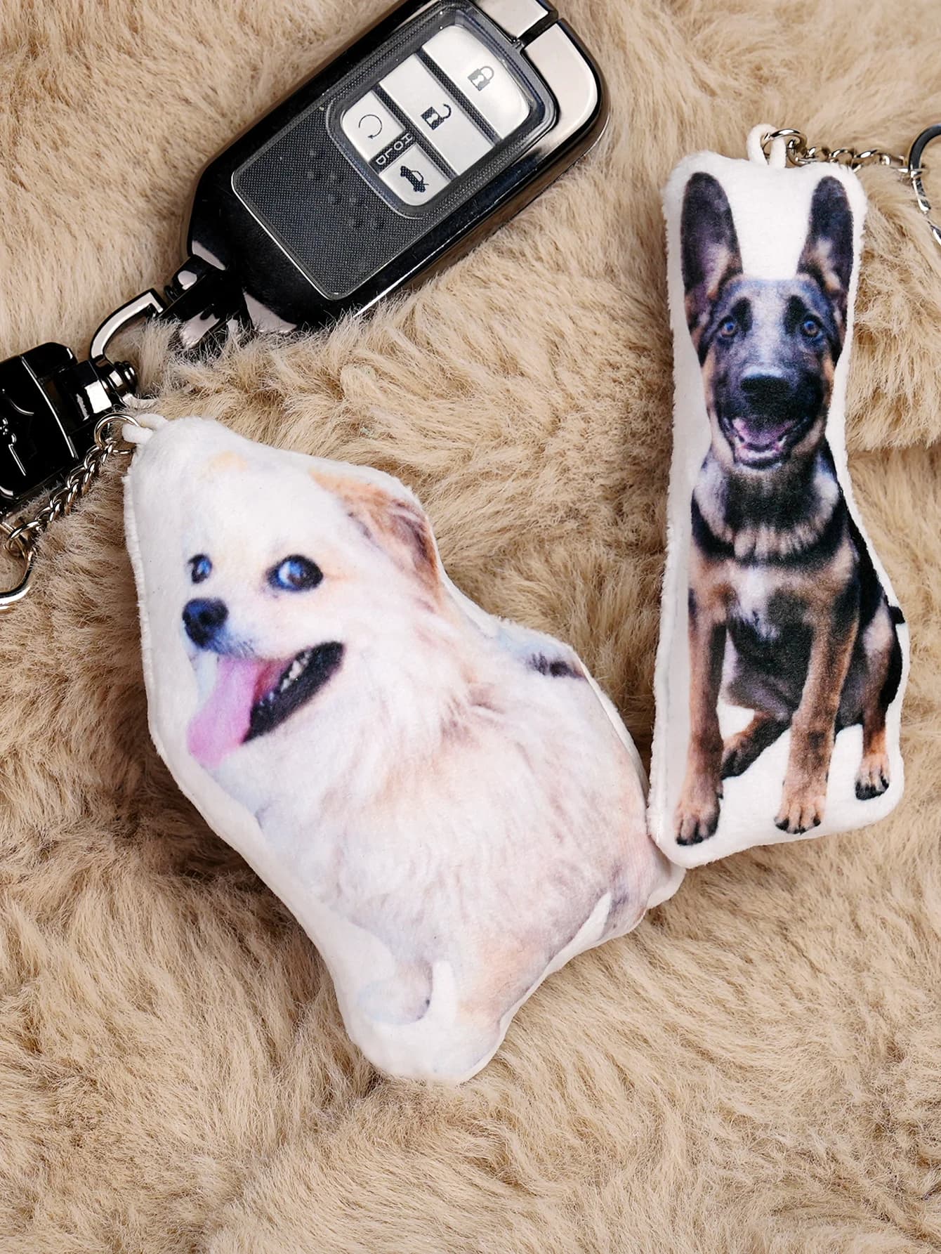 Custom Photo Pillow Keychain Personalized Pet Photo Keychain Dog Cat Lover Gift Cute Plush Keychain Couple Gift Anniversary Gift
