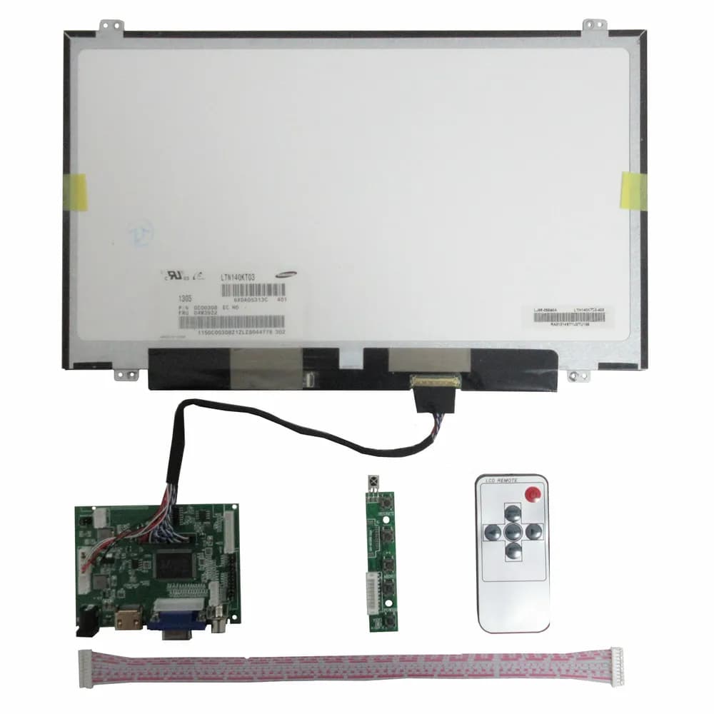 Portable 13.3" 1600x900 HD Monitor Kit with HDMI/VGA/AV Input DIY Second Screen for Laptop,Raspberry Pi PC Portable monitor