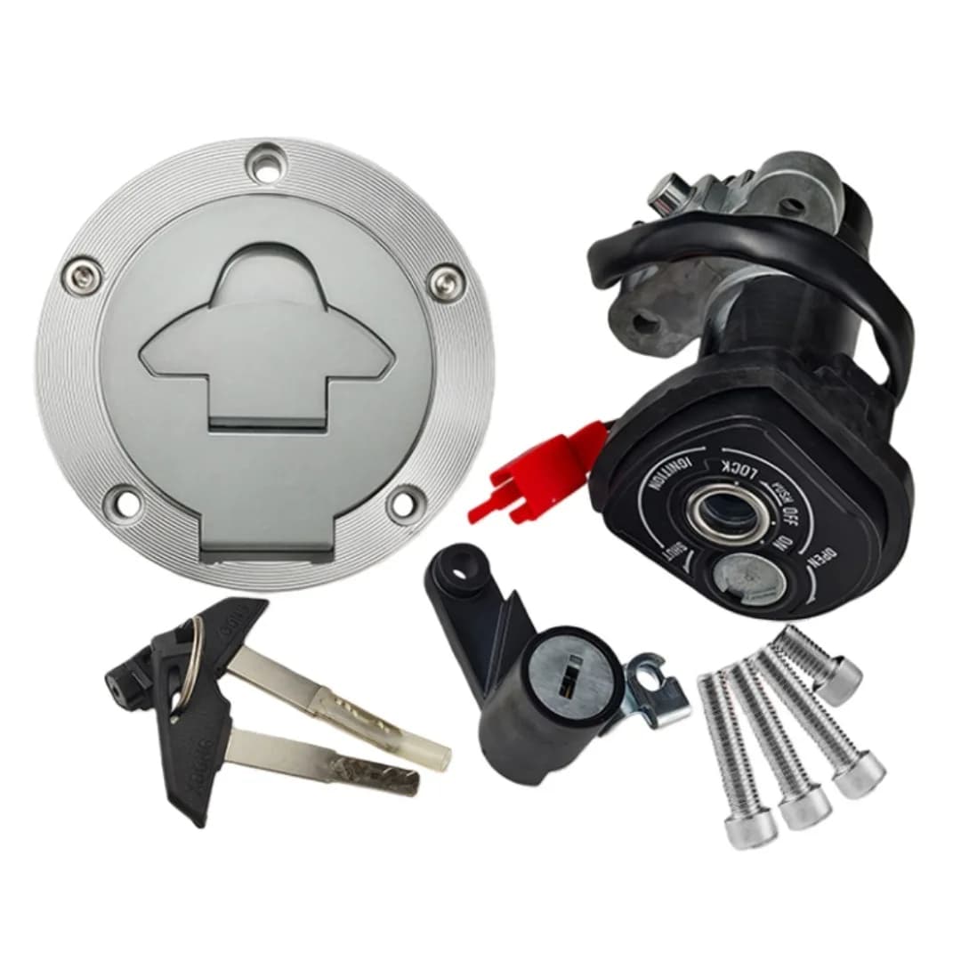 Accessori per la modifica di motociclette R15 V3, set di serrature elettriche per portiera, sella, serbatoio e copertura serbatoio con chiave a combinazione.