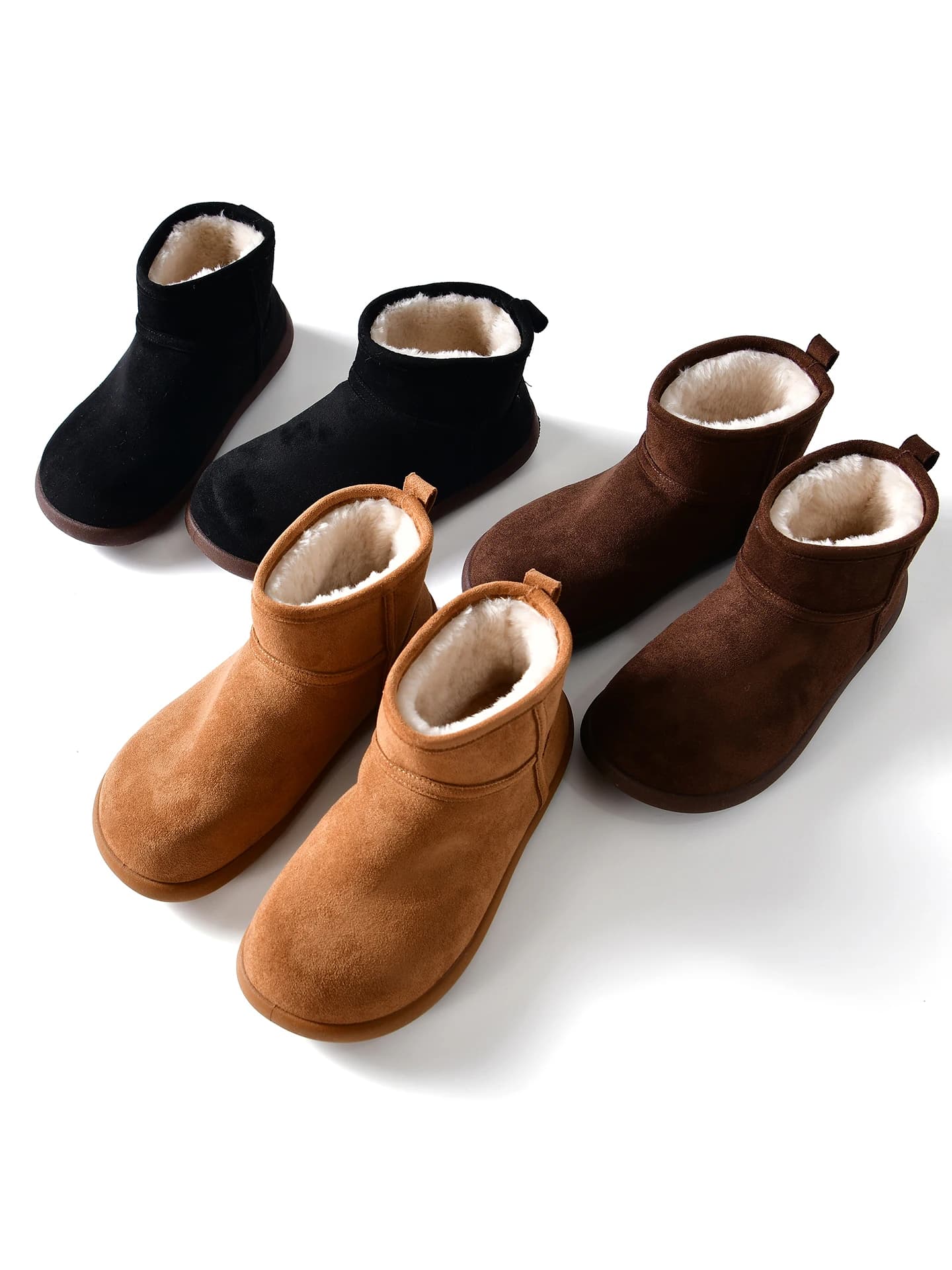 Stivali Invernali Antiscivolo in Pile Spesso, Stivali da Neve Casual alla Moda per Uomo, Chiusura Tubolare Corta con Suola in Gomma