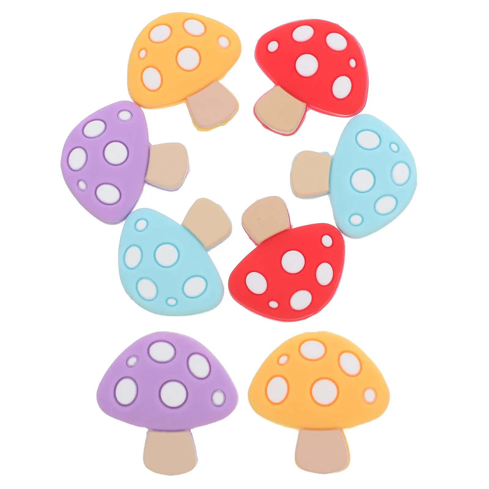 8Pcs Mushroom Knitting Needle Stoppers Silicone Protective Caps Essential Knitting Needle Tip Protectors Yarn Craft Accessories