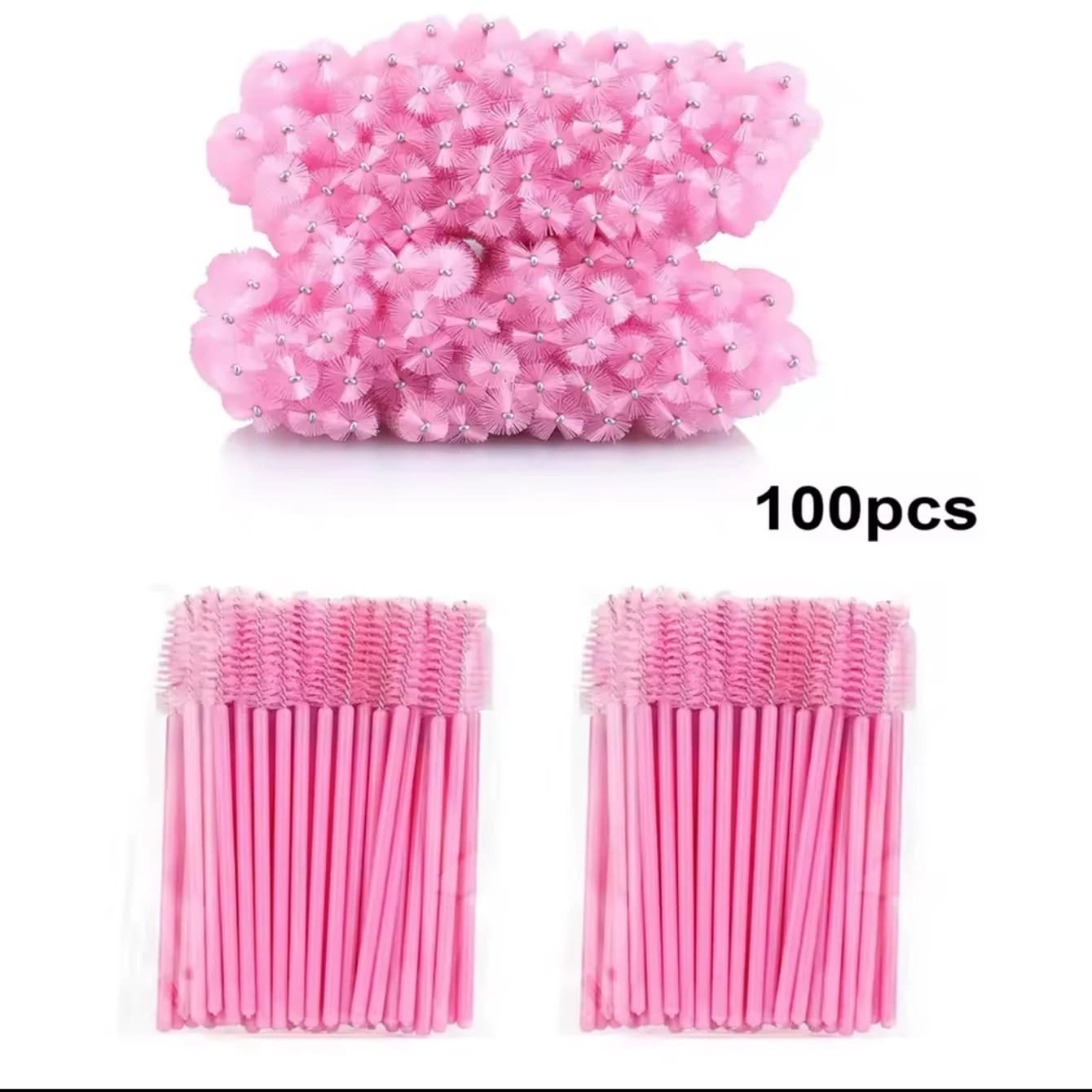 100 pcs. Disposable Brushes for Extension Eyelashes, Micro Brushes for Mascara, Pettini, Cosmetic Instruments for Enlargement