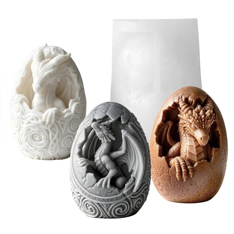 Dinosaur Egg Candle Mold Silicone 3D Wax Mold DIY Aromatherapy Candle Making Plaster Resin Craft Home Decor Gift