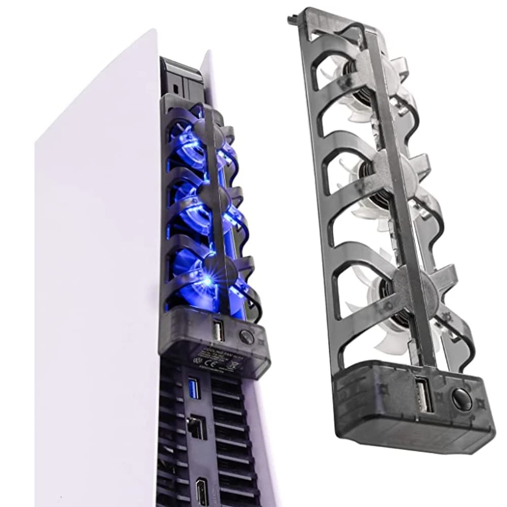 Per accessori PS5 Ventola di raffreddamento con luce LED per Playstation 5 Entrambi dischi ed ed edizioni digitali Sistema di raffreddamento per accessori da gioco