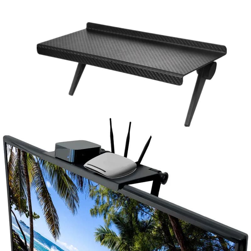Home Organizer Adjustable TV Screen Rack Monitor Top Rack for Computer Display Table Display Storage Rack Holder for TV router