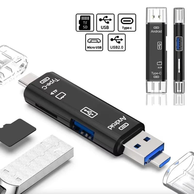 5 In 1 Multifunction Type C Card Reader Adapter OTG TF Micro USB SD Card Reader USB Memory Card For Macbook Huawei Laptop Phone