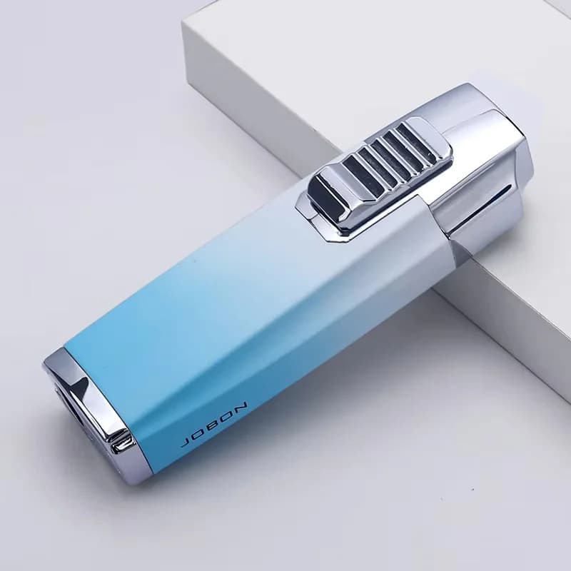 Accendino a Gas Butano JOBON High Beauty con Colore Sfumato, Potente Accendino a Tre Fiamme per Sigari, Strumento di Accensione Portatile