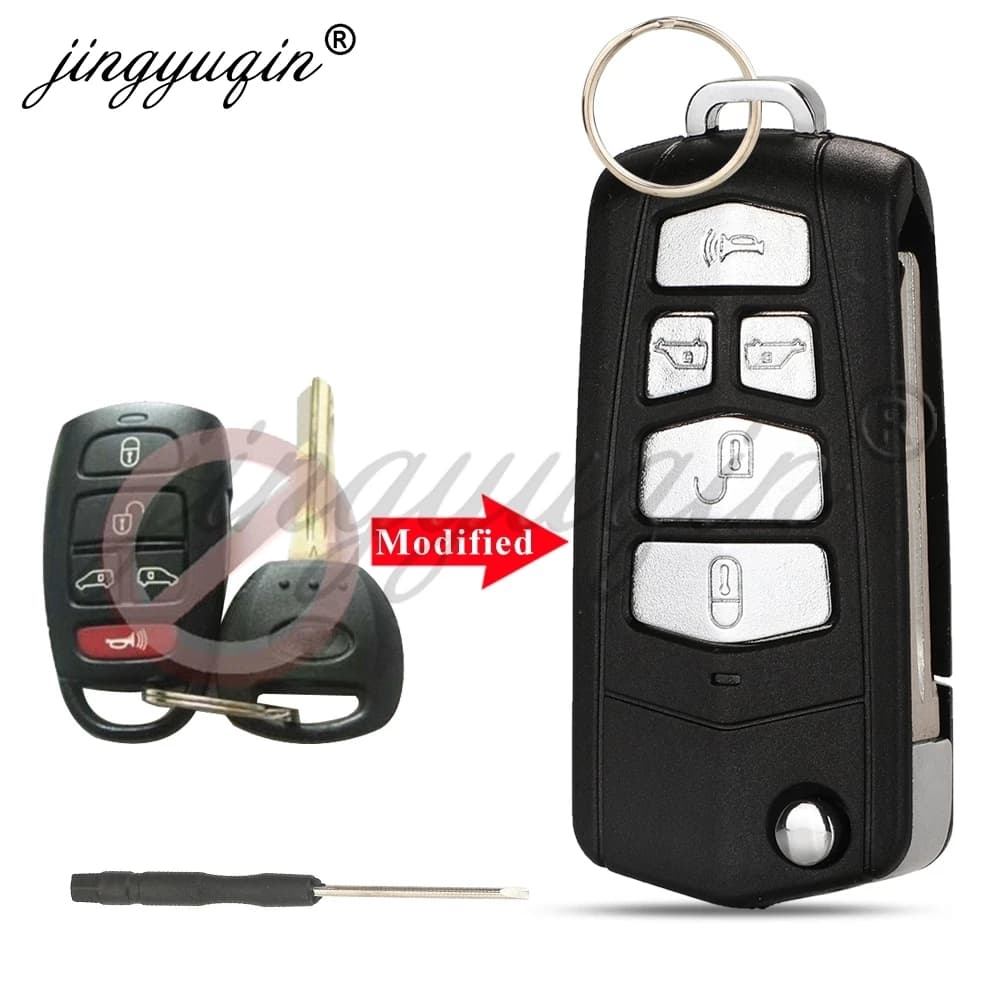 jingyuqin Guscio chiave telecomando a 5 pulsanti modificato per KIA Sedona Grand Carnival Hyundai Entourage 2006-2014 HYN14R Upgrade