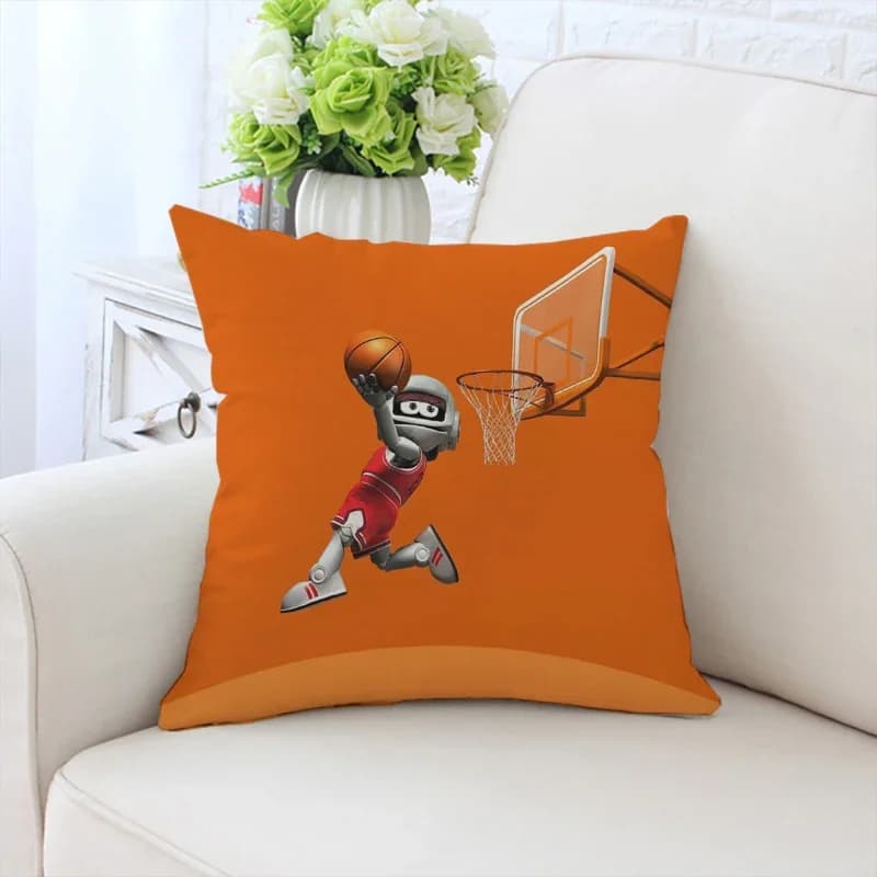 Federa per cuscino I Love basket fodera per cuscino per divano sedia corta in peluche stampata su entrambi I lati supporto lombare cuscino per dormire 50x50