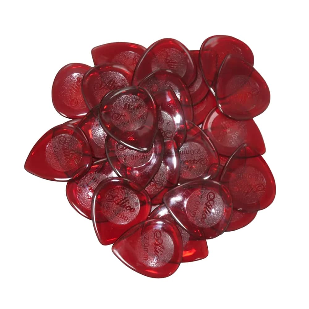50 pz/lotto Alice Heavy 2mm Plettri per Chitarra Rossa a Goccia Plettri per Chitarra Elettrica Basso Jazz