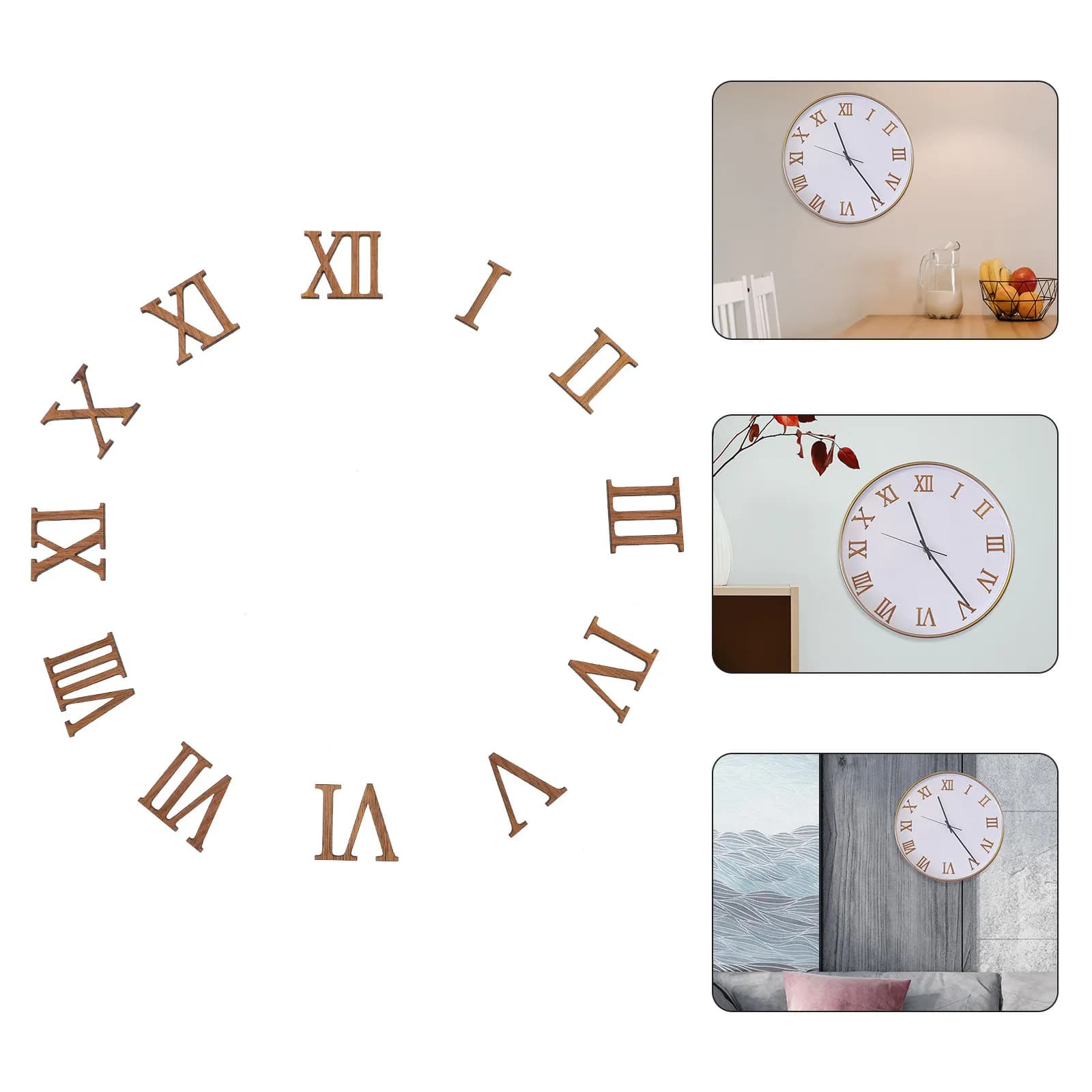 12 Pcs Clock Accessories Black Roman Numeral Wall Number Hardware Numbers Replacement