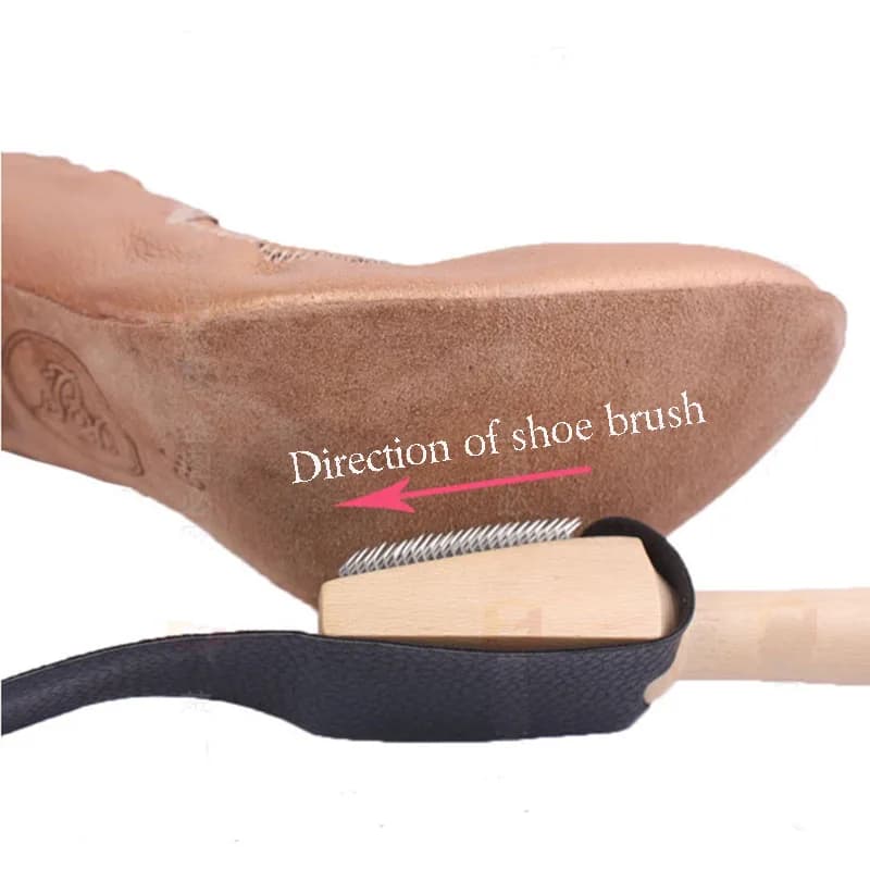 Spazzola per scarpe da ballo Spazzola per scarpe latine Spazzola per pulizia Salsa Sala da ballo Scarpe da ballo in legno Spazzola per scarpe con suole in pelle scamosciata