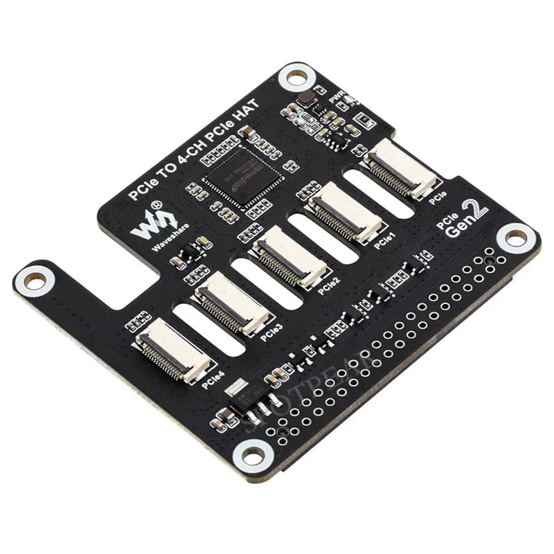 Raspberry Pi 5 PCIe to 4-CH PCIe FFC HAT Board Pi5 4 Channels Waveshare PCIe TO M.2 USB HAT