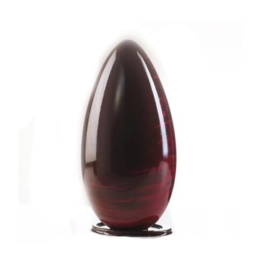 20U3D01 Set of 5 long and smooth dies for chocolate eggs, for sweetener, in thin plastic, brown chocolate, light and flexible