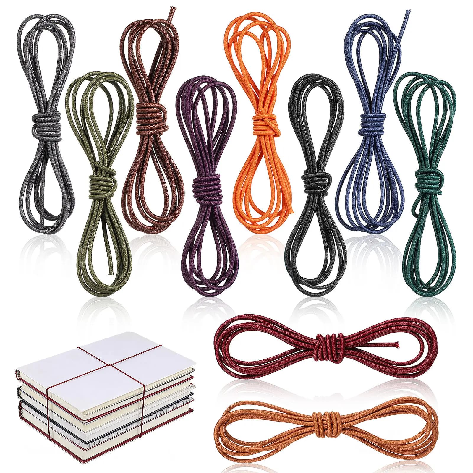 10 Pezzi Elastici in Nylon per Notebook, Supporti per Cinghie, Accessori per Chiusura di Agende da Viaggio e Planner, Supporti per Libri