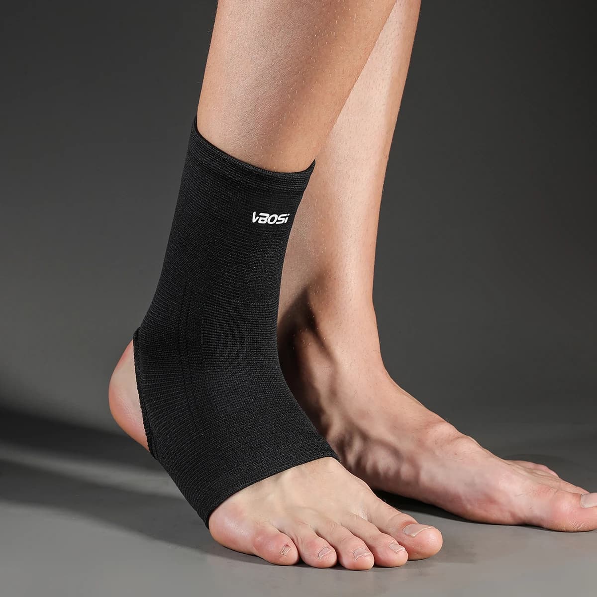 1 Pezzo Supporto per Caviglia Unisex con Tallone Aperto, Elastico e Traspirante