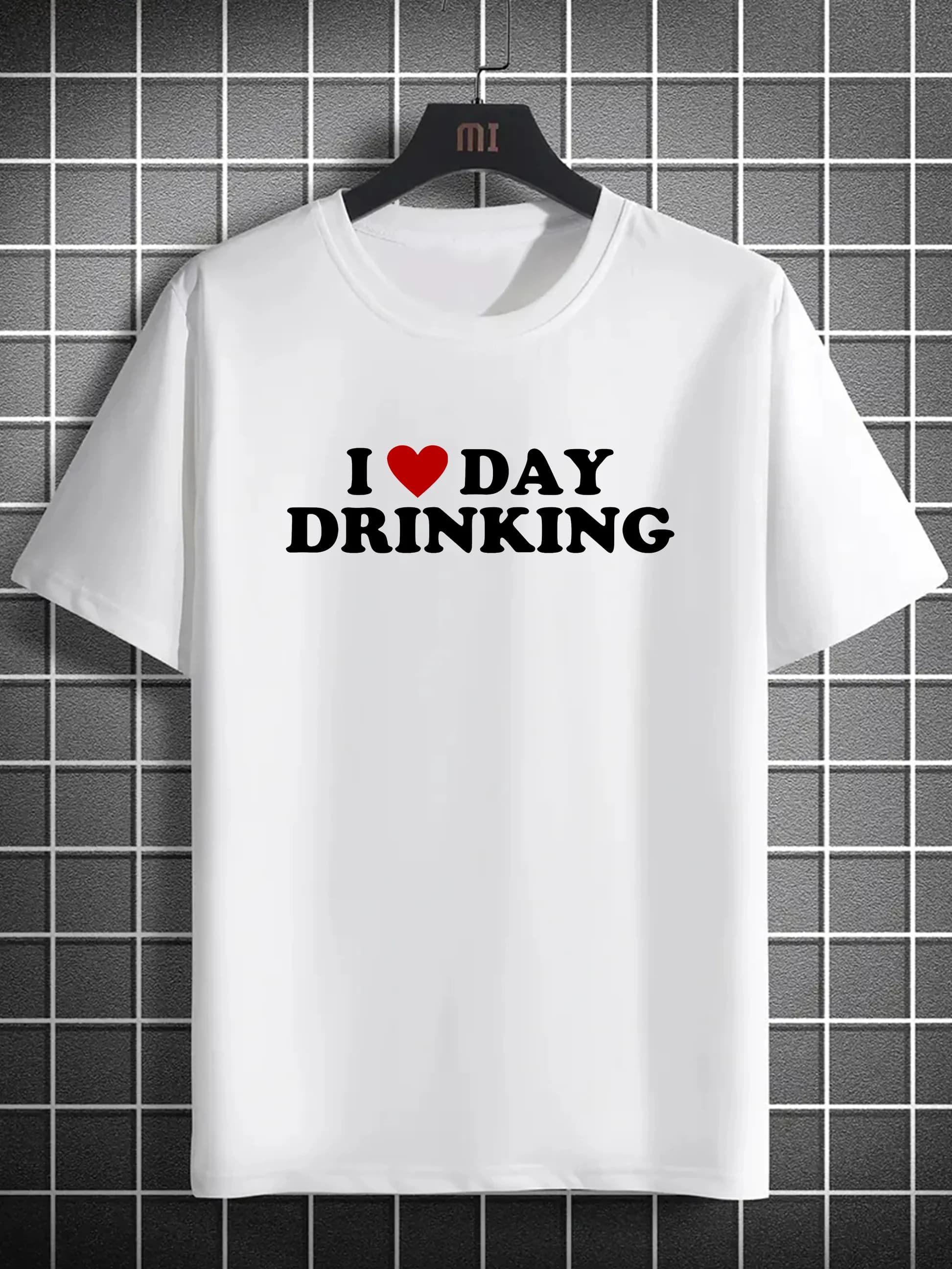 T-shirt casual da uomo a maniche corte con design unico a lettere - Poliestere traspirante lavabile in lavatrice - Perfetta per l'estate