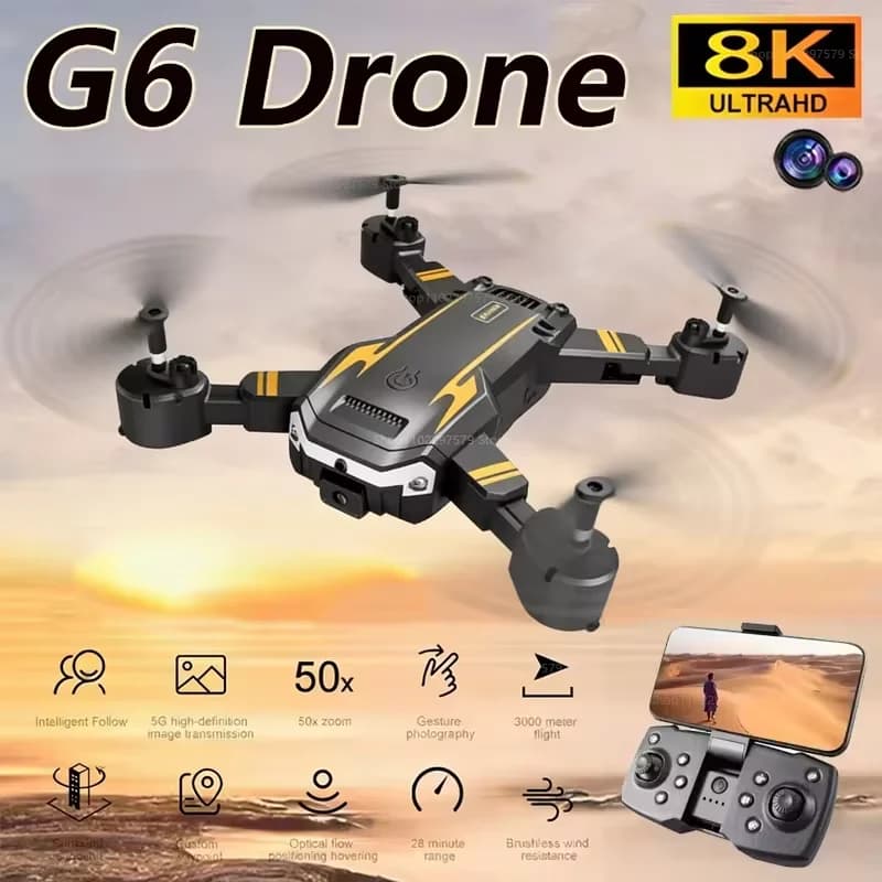 Nuovo Drone GPS G6 2026 con Fotocamera Professionale 8K HD, Flusso Ottico, WIFI 5G, Evitamento Ostacoli Omnidirezionale, Quadricottero Giocattolo Regalo per Bambini