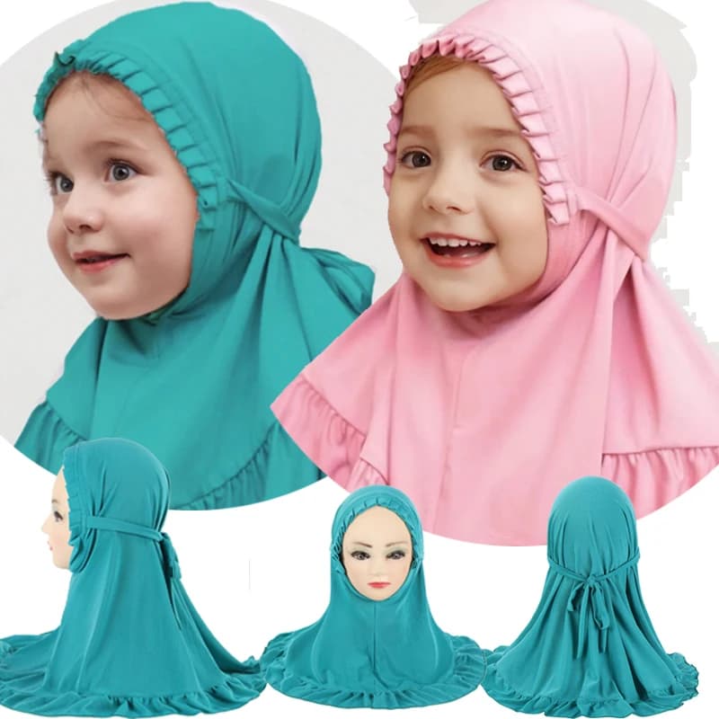 Hijab for instant children 2-6 years Islamic scarf for girls Modesty Cover up Fashionable and comfortable