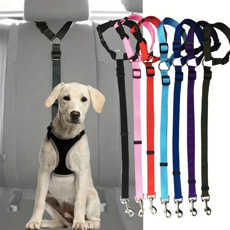 Cintura di Sicurezza Regolabile per Cani - Imbracatura Resistente per Animali Domestici con Fibbia Sicura, Facile da Installare per Viaggi su Strada e Regali Festivi, Manuale