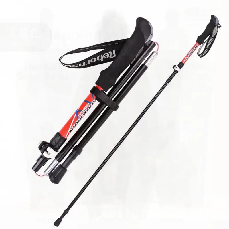 Robinson Trekking Stick Outdoor Telescopic Walking Stick Foldable Aluminum Alloy Five Sections For Bottom