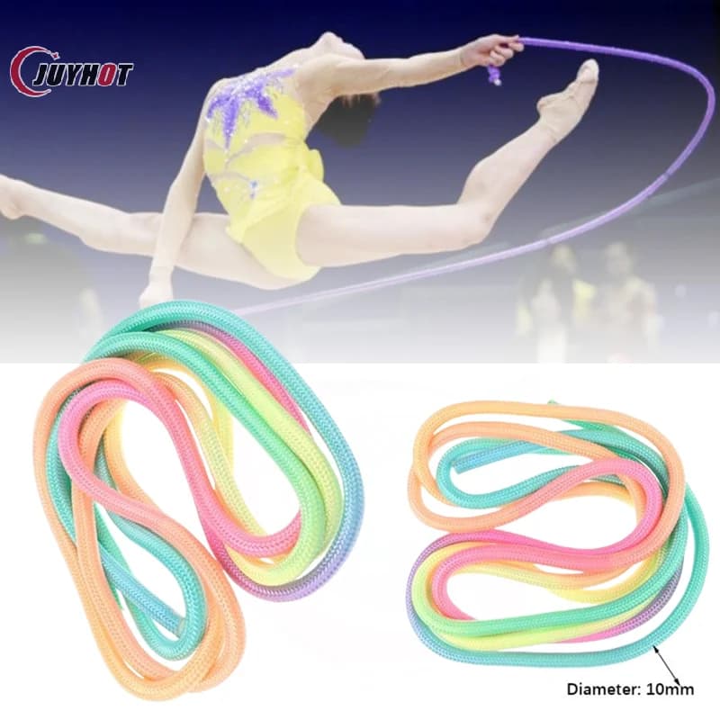 3Meters Gymnastics Arts Rope Jumping Rope Fitness Rainbow Color Sports Training Rope Rhythmic Gymnastics Rope Sport Tool