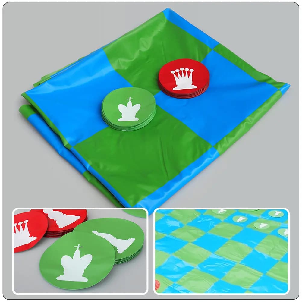 Set Completo di Scacchi Pieghevole in PVC, Kit Scacchiera per Bambini, Gioco Educativo per l'Autoapprendimento ed l'Esplorazione Personale
