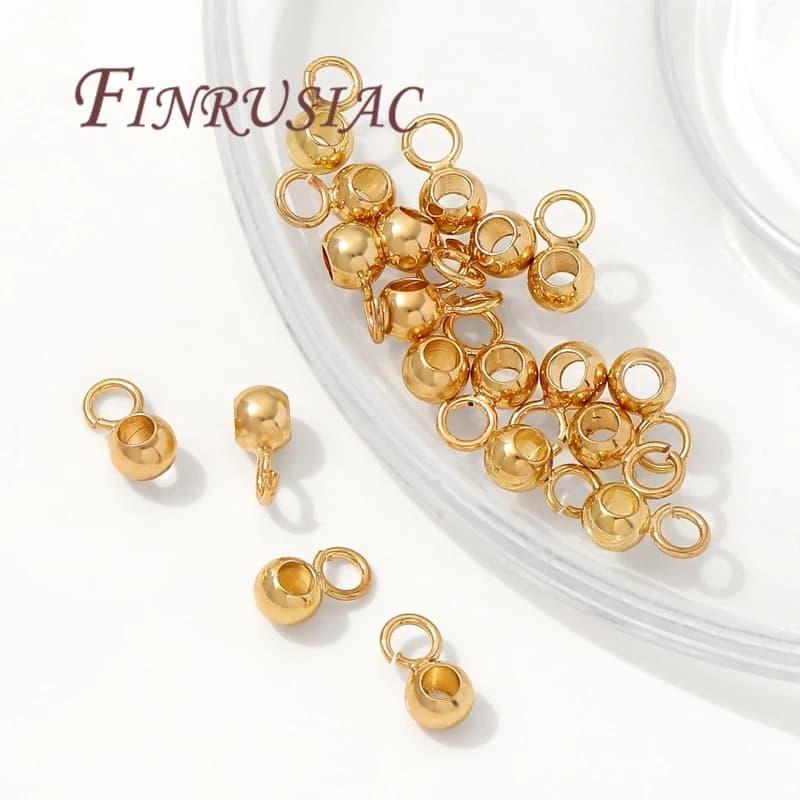 Bails placcati in oro KC con anelli aperti, cauzione per pendenti, fianchi per gioielli, accessori per bracciali fai da te, fianza per collane