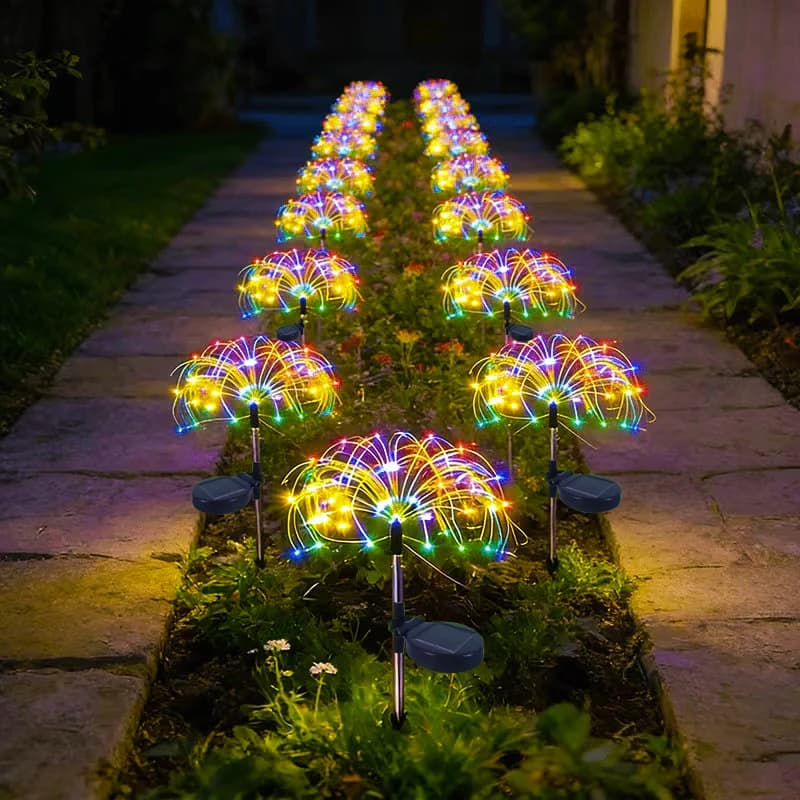Luci Solari da Esterno a LED per Giardino, Luci a Forma di Dente di Leone a Fuochi d'Artificio, Luci Scintillanti per Paesaggio, Decorazioni per Cortile e Patio