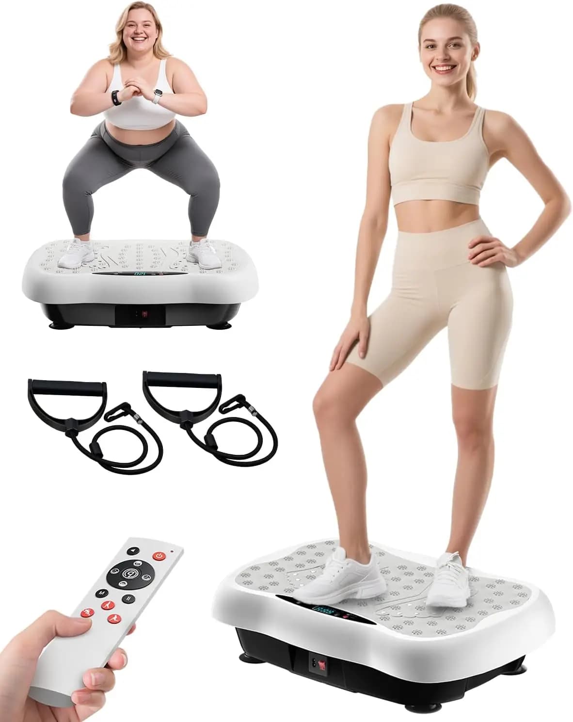 Vibration Plate Exercise Machine, Vibrating Platform for Lymphatic Drainage with 120 Speeds, Upgraded Vibrated Plates for Weight