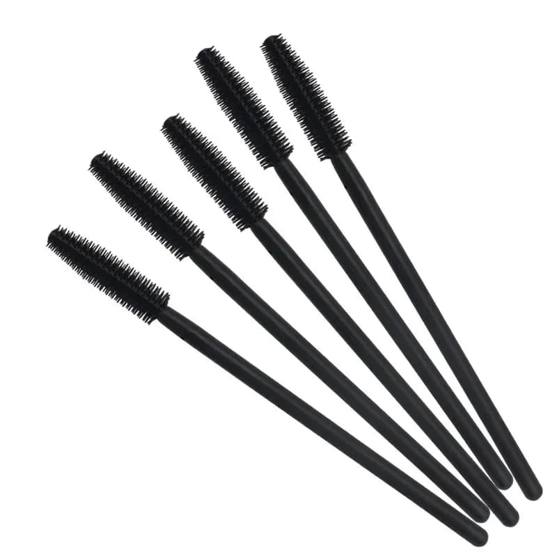 50 pz. Spazzole in silicone per ciglia, applicatori mascara, pettini per sopracciglia, spoolie, strumenti per extension ciglia, accessori trucco