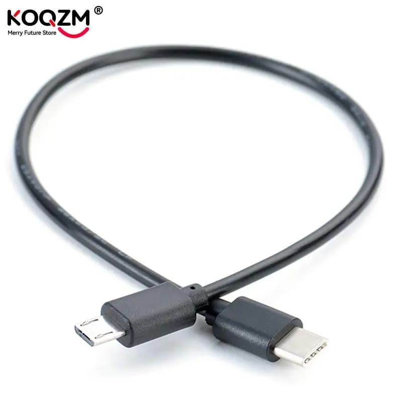1pc USB Type C Male To Micro USB of 5 Spilles B Male Plug of Converter OTG Cable Adapter Data Cable for Cell Phones And Smartphone 30cm