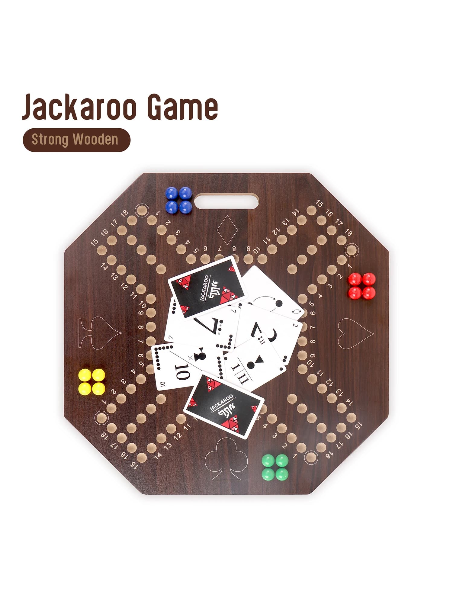 Jackaroo Game, board game, 4 Players, Arabic /English Game, Family/Party Games, Strategy game, Chessboard is Strong Wooden