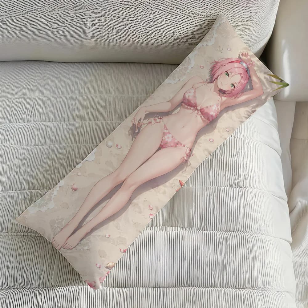 N-Naruto H-Haruno Sakura cushion cover Body Rectangle Pillow Cover Home Sofa living Room 51x137CM Dakimakura Case