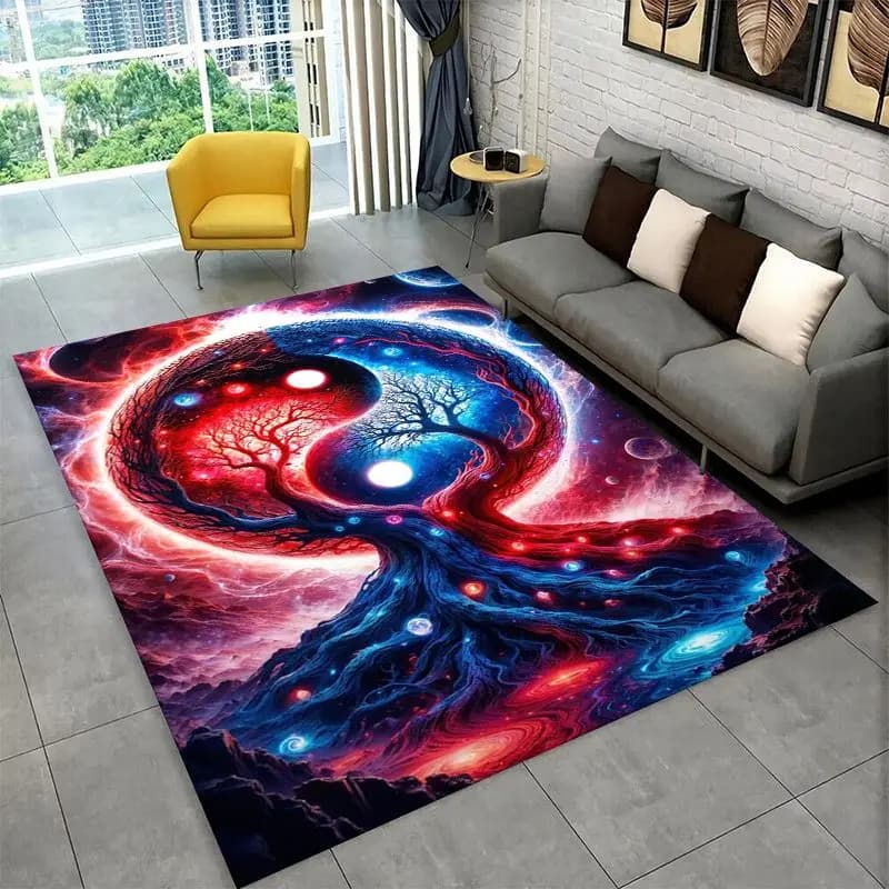 Meditation Yin Yang Tai Chi Bagua Yoga Large Area Rug Non-slip Carpet for Bedroom Living Room Sofa Doormat Home Decor Floor Mat