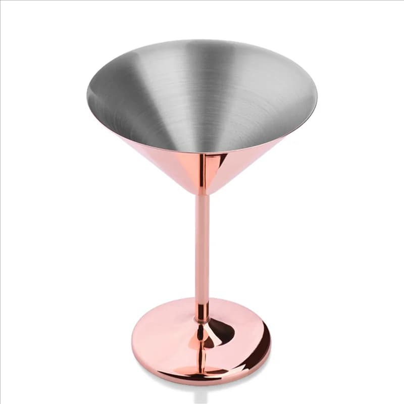 4 bicchieri da cocktail Martini in acciaio inossidabile con base alta, bicchieri da vino infrangibili, bicchieri da champagne in metallo per bar, colore rame - A68E
