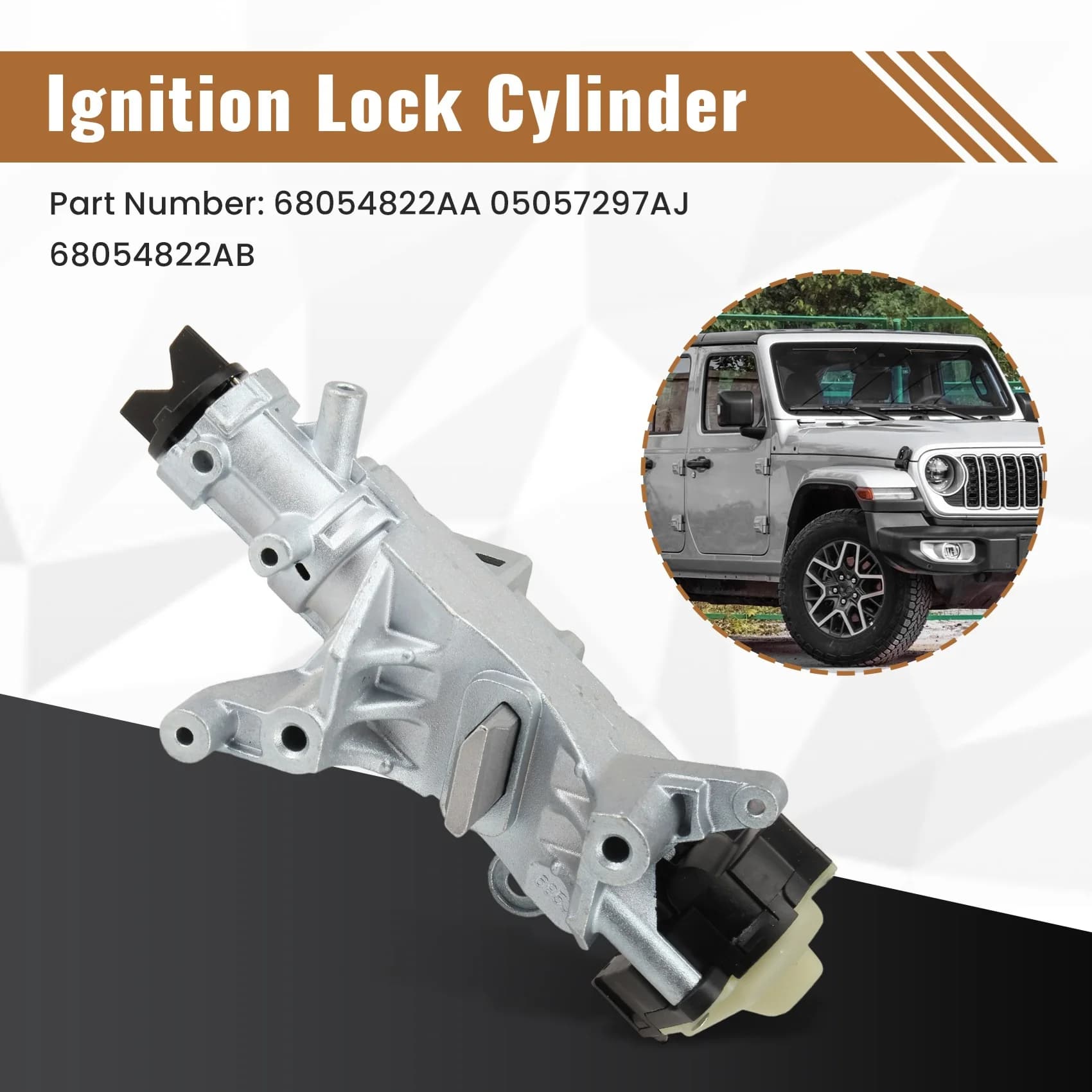 ABQB - Per Dodge Caliber, Jeep Wrangler JK, Compass, Patriot 07-17 05057297AJ 68054822AB - Alloggiamento Cilindro Accensione Auto