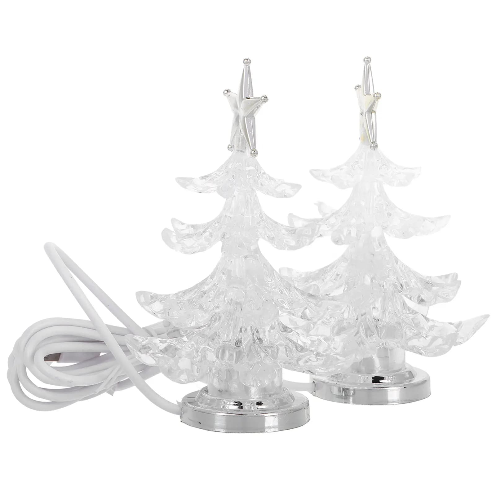 2 Pezzi Lampada Notturna a Forma di Albero di Natale, Lampada da Tavolo Creativa, Luce Notturna Decorativa per Camera da Letto, Matrimoni, Ufficio, Feste, Casa