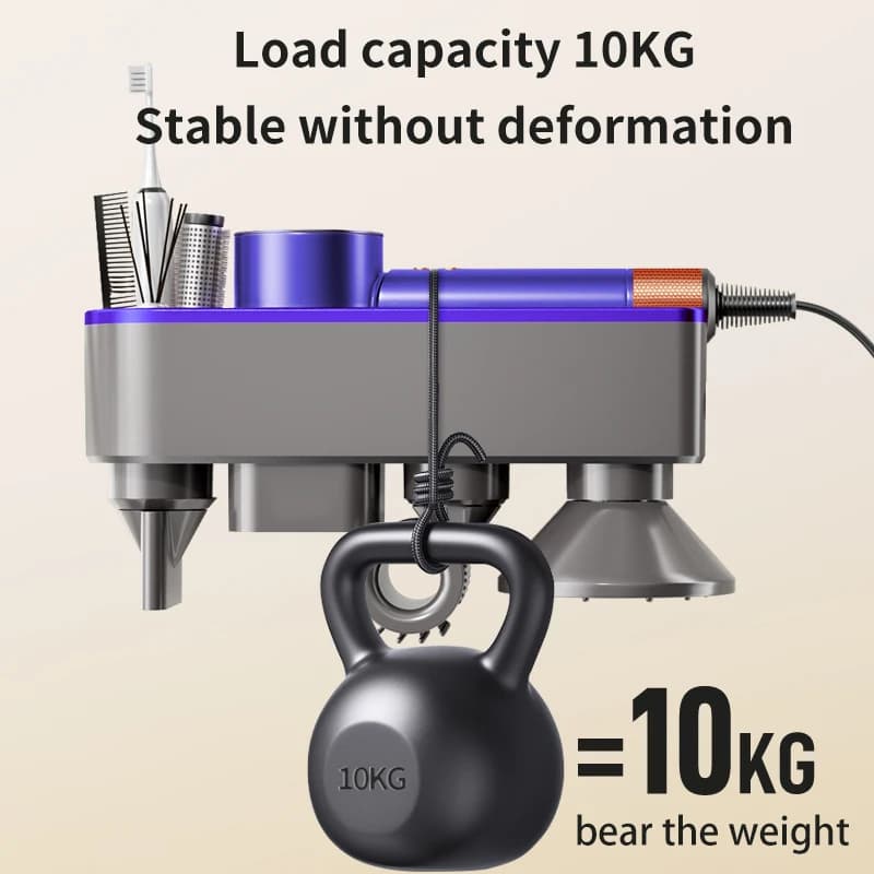 Magnetic Storage Stand for Dyson Hair Dryer HD16 HD08 Wall Mount Holder with No Drill Cable Reel