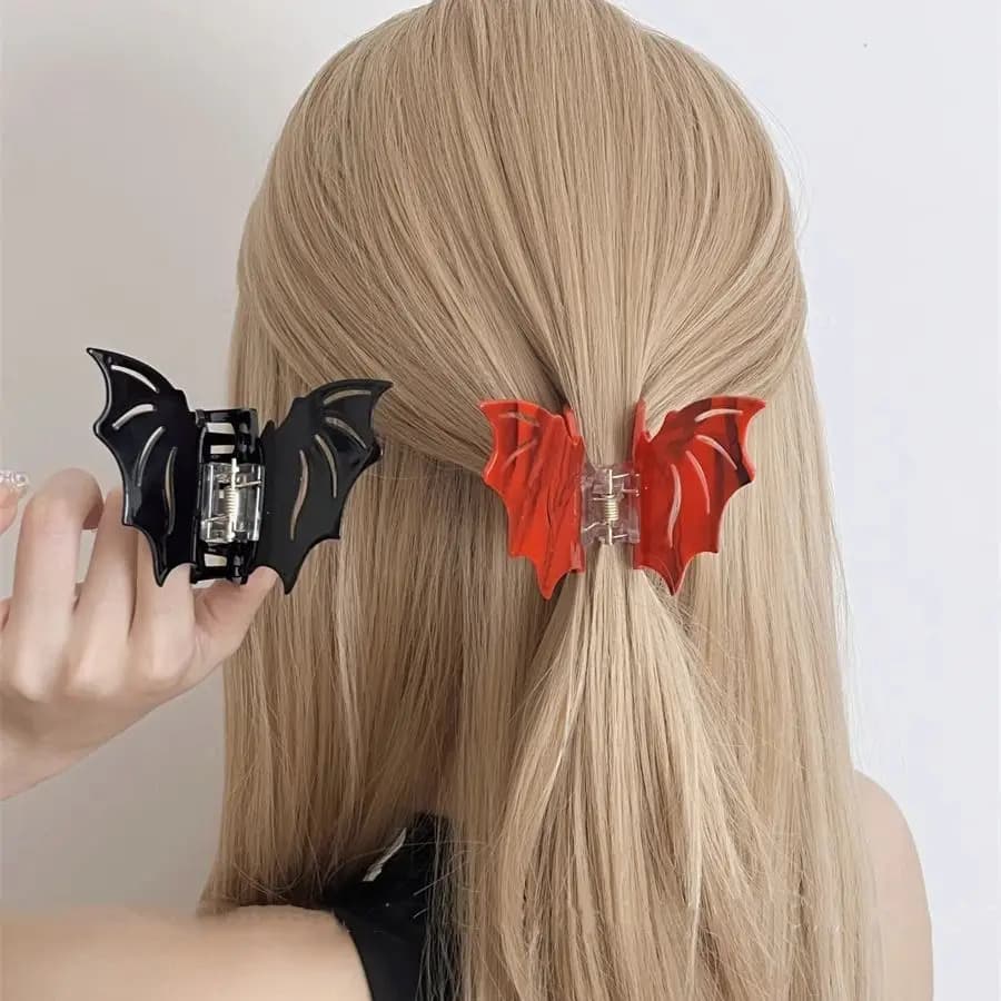 Goth Lovely Halloween Bat Funky acic Acid Grab Clip di bell'aspetto Back Head Shark Hairpin party Dress Up accessorio