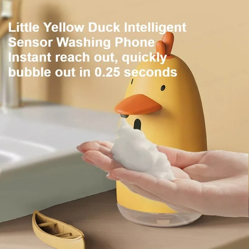 Dispenser automatico di sapone simpatico cartone animato senza contatto USB ricaricabile stile cartone animato per bambini che lavano sapone per mani macchina per schiuma sapone