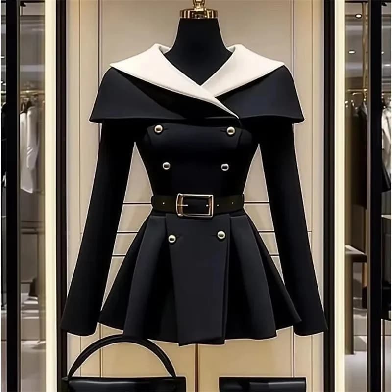 2026 Spring Autumn NewShort Jackets Women's Black Waist Coat Casual All-Match High-End Temperament Women's Coat Outwear Ladies